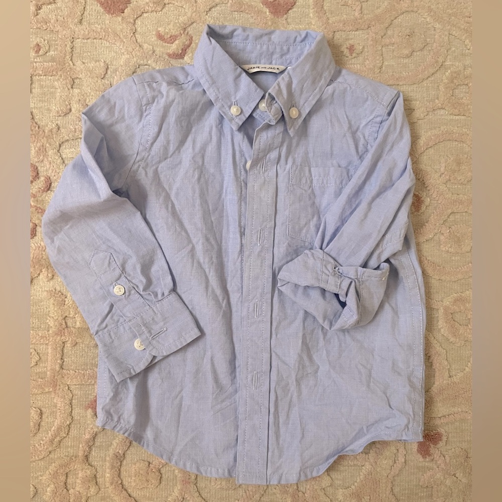 Janie and Jack Oxford long sleeve button down